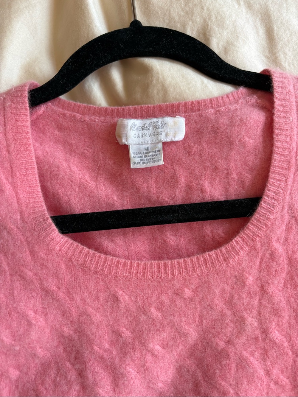 Pink Cable-Knit Cashmere Sleeveless top